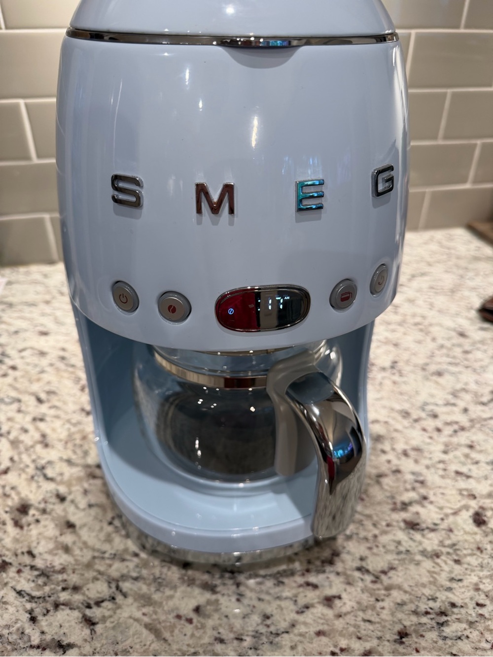 SMEG Pastel Blue Drip Coffee Maker - Retro-Style Brewer